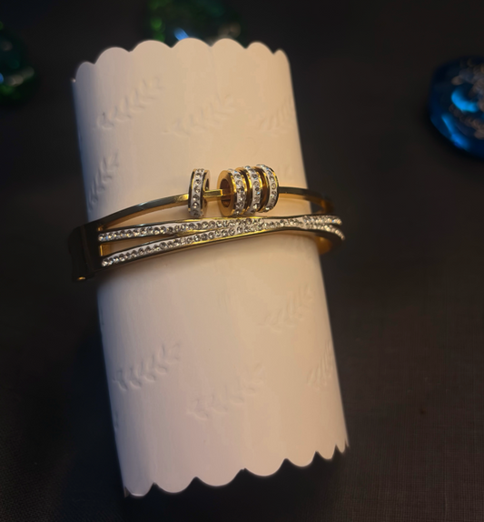 Gold-Tone Crystal Bangle Bracelet