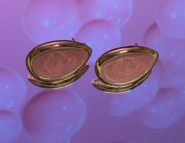 Teardrop Enamel Stud Earrings