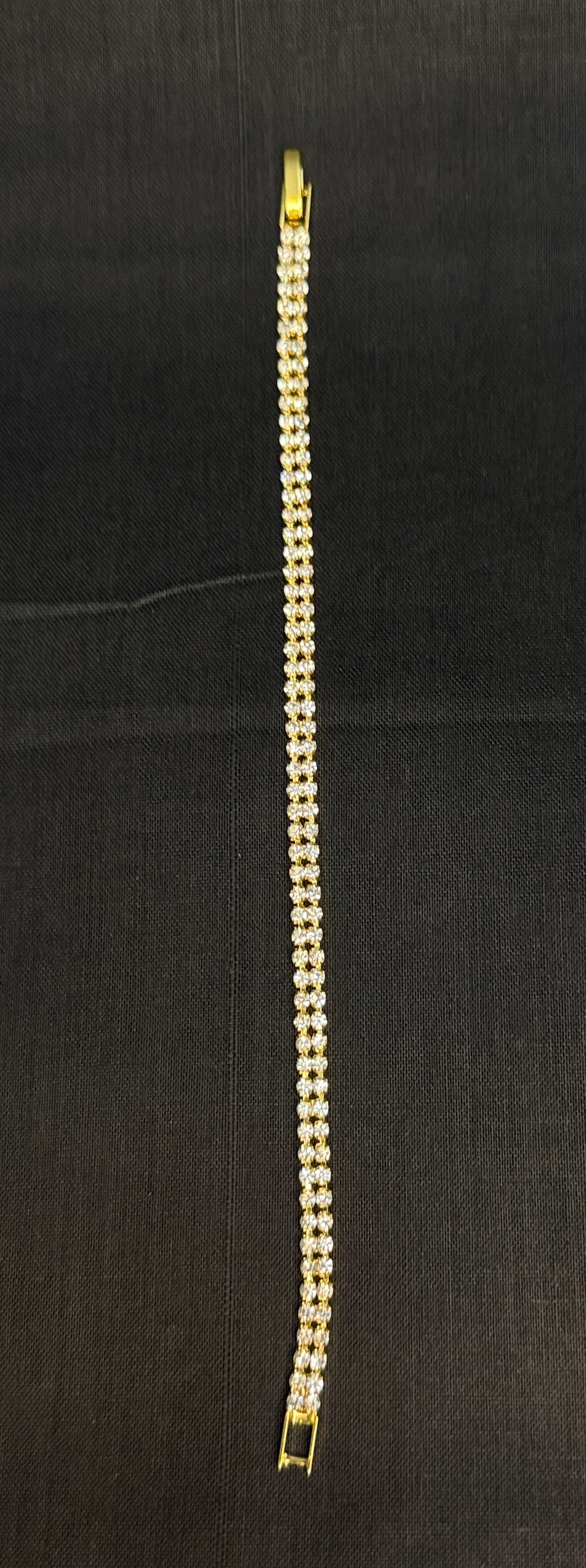 Elegant Gold-Tone Crystal Tennis Bracelet
