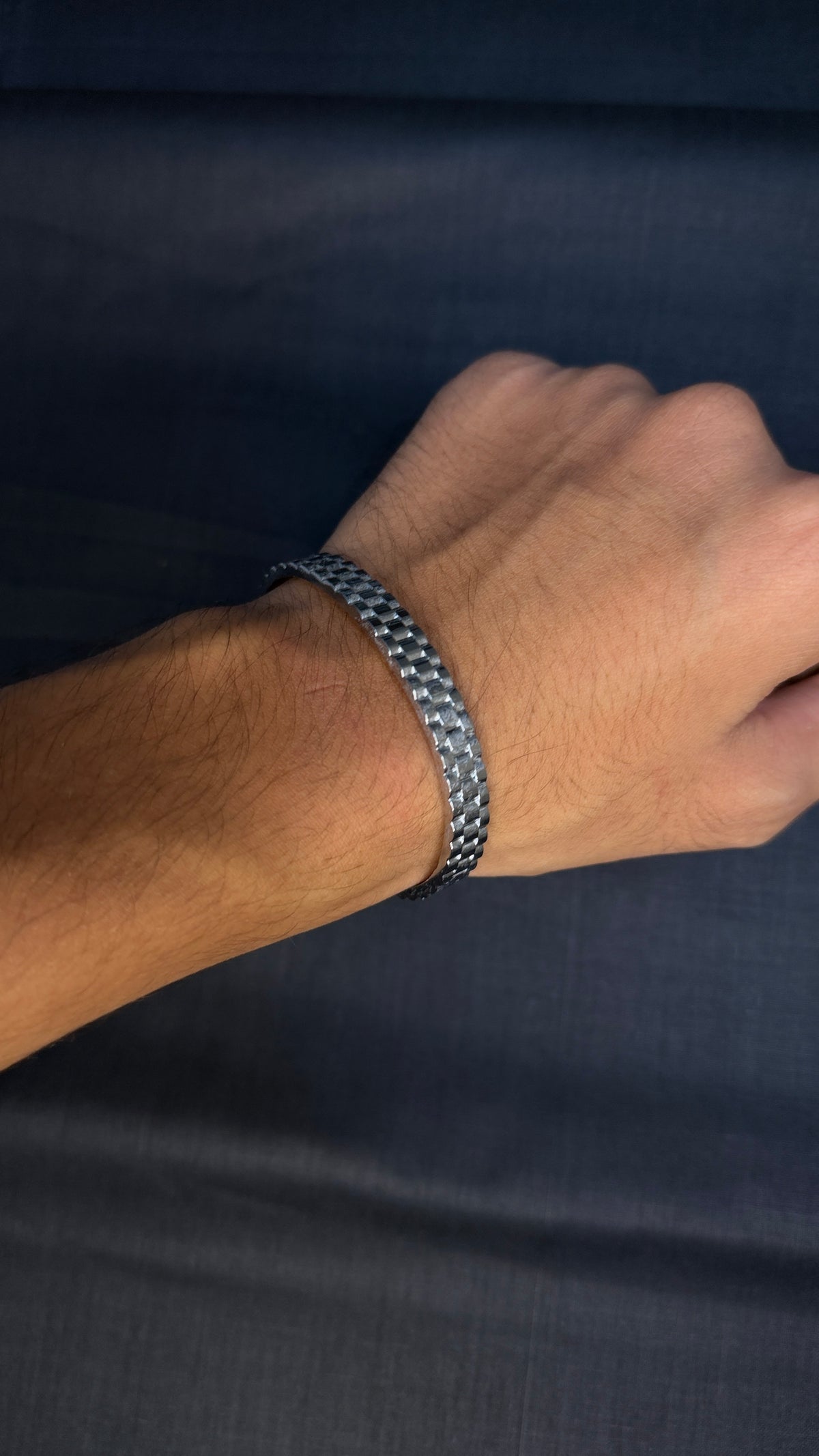 Silver Geometric Link Bracelet