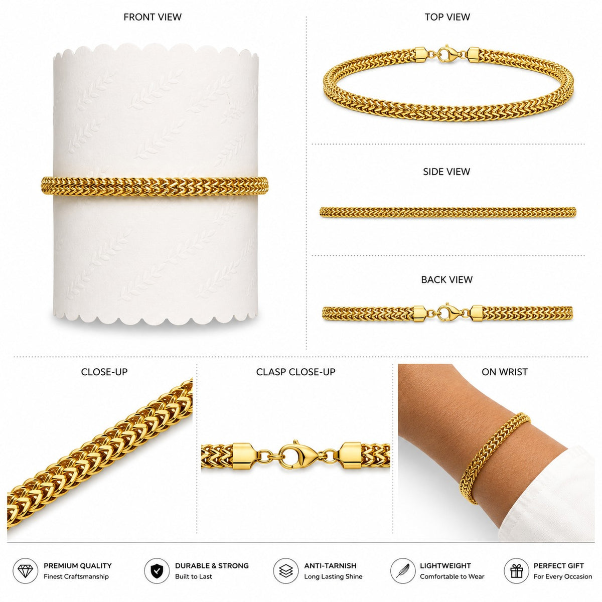 Gold Herringbone Bracelet