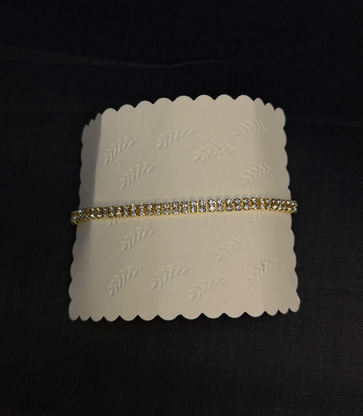 Elegant Gold-Tone Crystal Tennis Bracelet