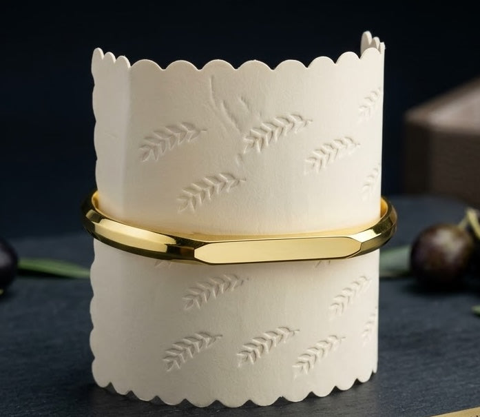 Minimalist Gold-Tone Geometric Bangle Bracelet